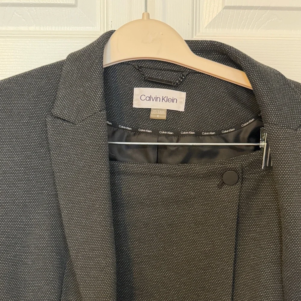 Calvin Klein Dark Gray Blazer & Skirt Suite - Picture 4 of 4